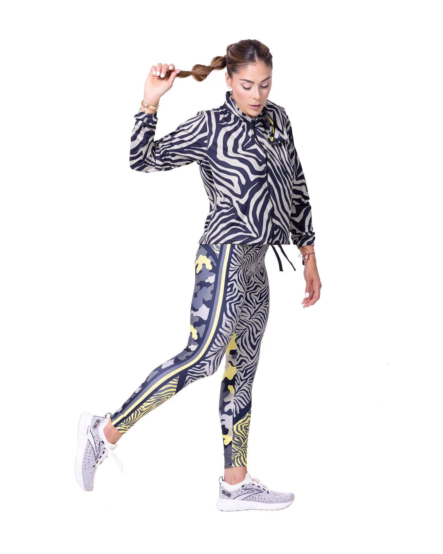 Zebra Animal Print 80s Leggings Black & White斑馬動物紋內搭褲